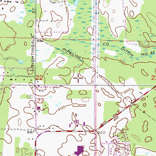 Topographic Map of Oak View Middle School, MN