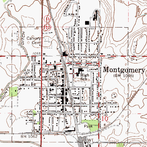 Topographic Map of Montgomery - Lonsdale Middle School, MN