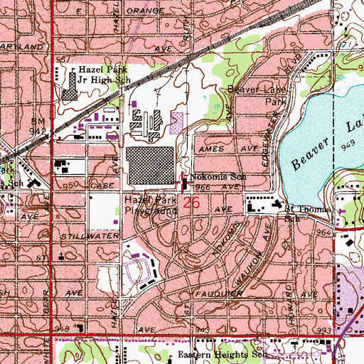 Topographic Map of Nokomis Montessori Magnet School - North, MN