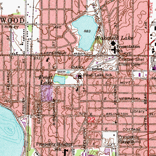 Topographic Map of Frost Lake Elementary, MN