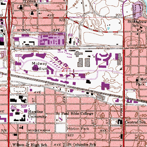Topographic Map of Cyber Village Academy, MN