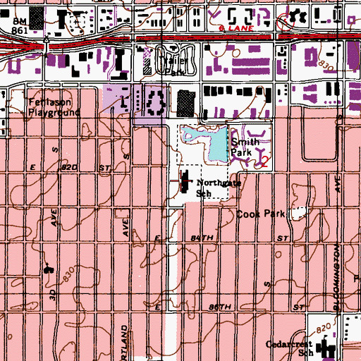 Topographic Map of Concordia Academy, MN