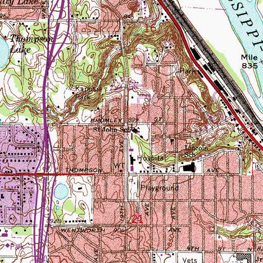 Topographic Map of Saint John Vianney School, MN