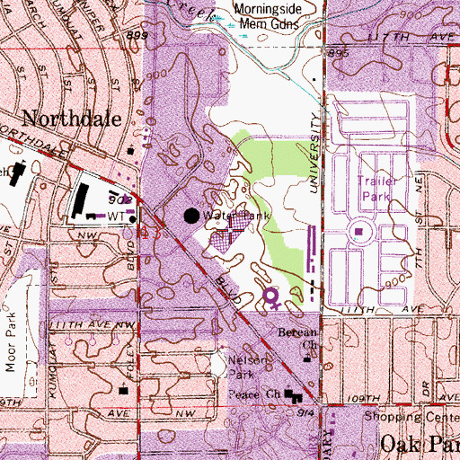 Topographic Map of Northdale Middle School, MN
