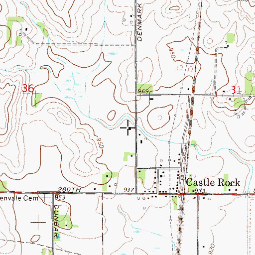 Topographic Map of Prairie Creek Community School, MN
