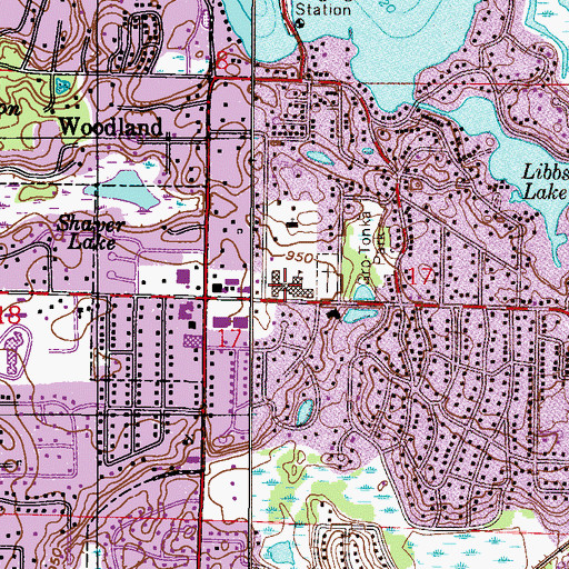 Topographic Map of Groveland Elementary School, MN