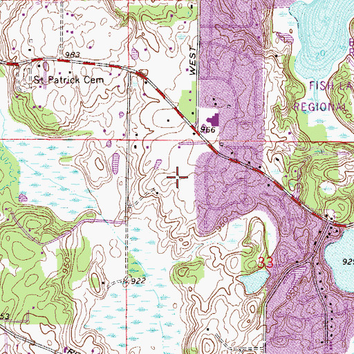 Topographic Map of Basswood Elementary School, MN