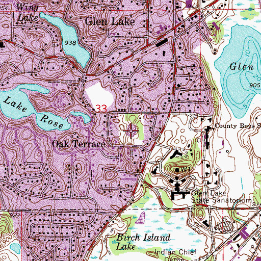 Topographic Map of Gatewood Elementary School, MN