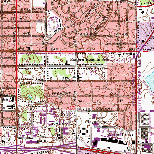 Topographic Map of Open Arms Lutheran Child Development Center, MN
