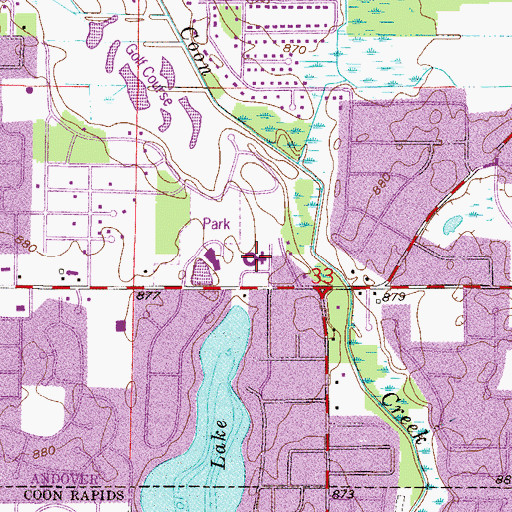 Topographic Map of Crooked Lake Elementary School, MN