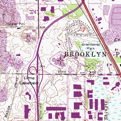 Topographic Map of Hennepin Technical College - Brooklyn Park Campus, MN