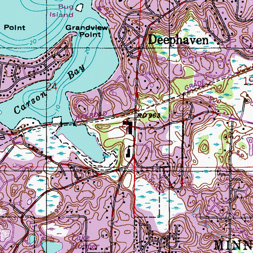Topographic Map of Deephaven Elementary School, MN
