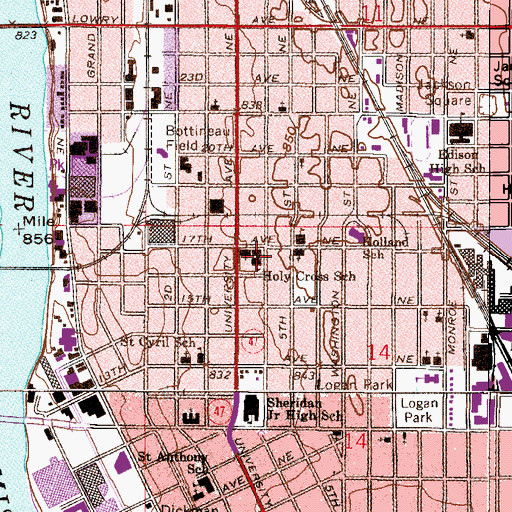 Topographic Map of Pope John Paul II Catholic School, MN