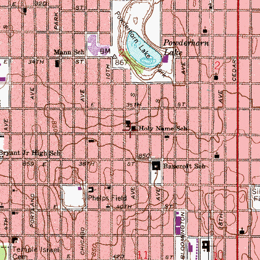 Topographic Map of Risen Christ Catholic School, MN