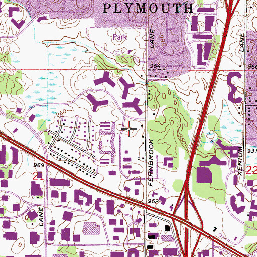 Topographic Map of West Lutheran High School, MN