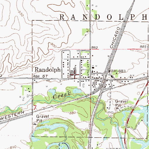 Topographic Map of Randolph Elementary School, MN
