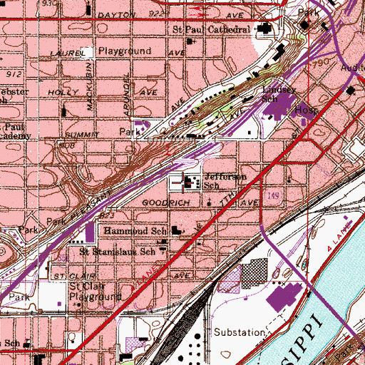Topographic Map of Saint Paul Open School, MN