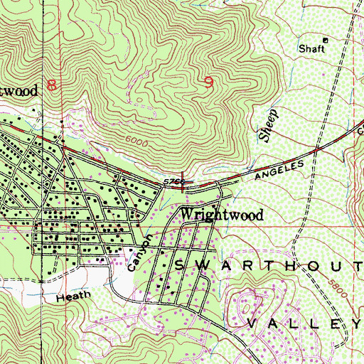 Topographic Map of Heath Canyon, CA
