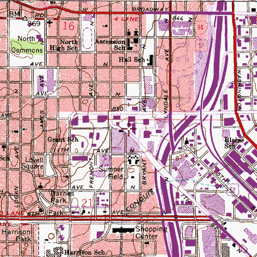 Topographic Map of Right Step Academy, MN