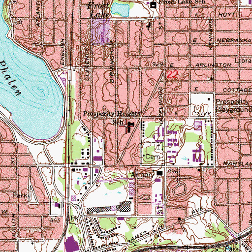 Topographic Map of L'Etoile du Nord French Immersion School - Lower Campus, MN