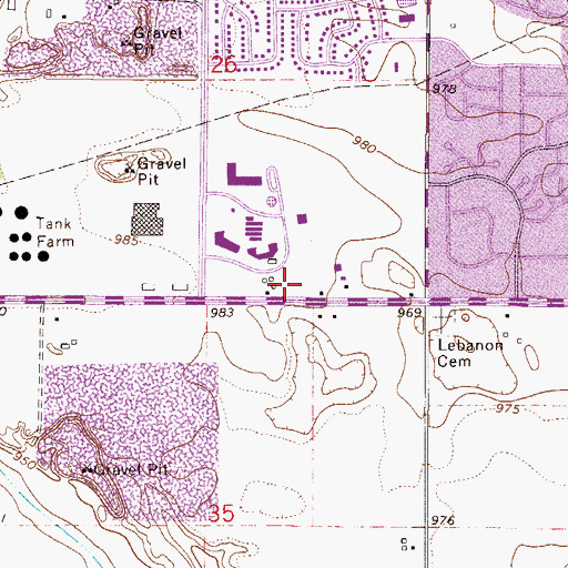 Topographic Map of Area Learning Center, MN