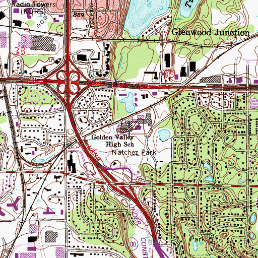 Topographic Map of Breck School, MN