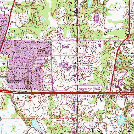 Topographic Map of Henry Sibley High School, MN