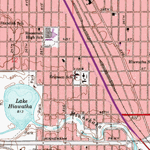 Topographic Map of Northrop Community School, MN
