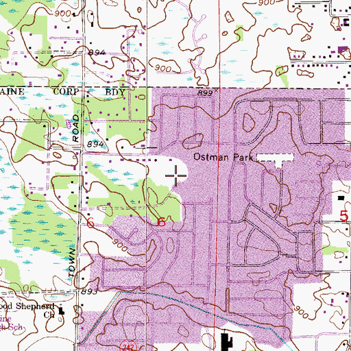 Topographic Map of Northside Christian School, MN