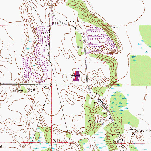 Topographic Map of Akin Road Elementary School, MN