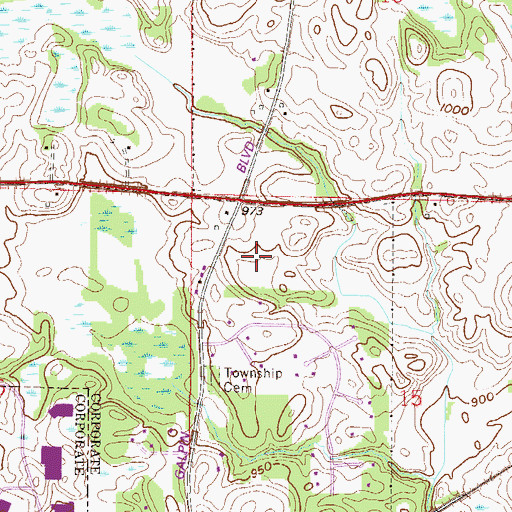 Topographic Map of Bluff Creek Elementary School, MN