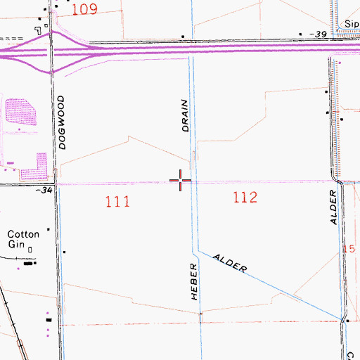 Topographic Map of Heber Drain, CA