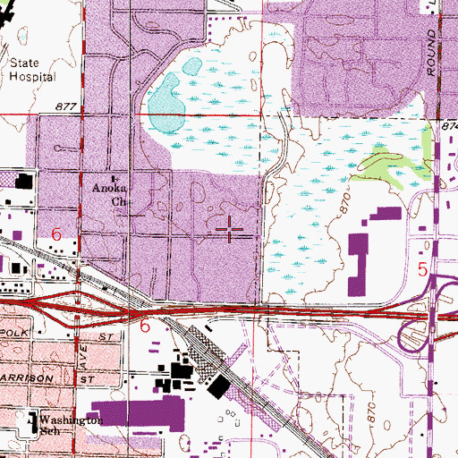 Topographic Map of Anoka Adventist Christian School, MN