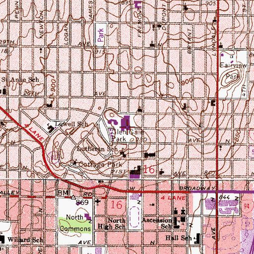 Topographic Map of North Star Elementary School, MN