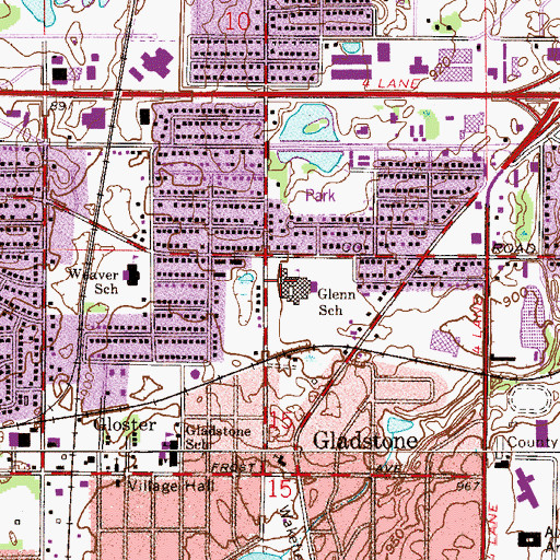 Topographic Map of John Glenn Middle School, MN