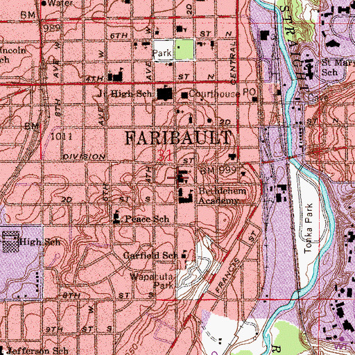 Topographic Map of Divine Mercy Catholic School - South Campus, MN