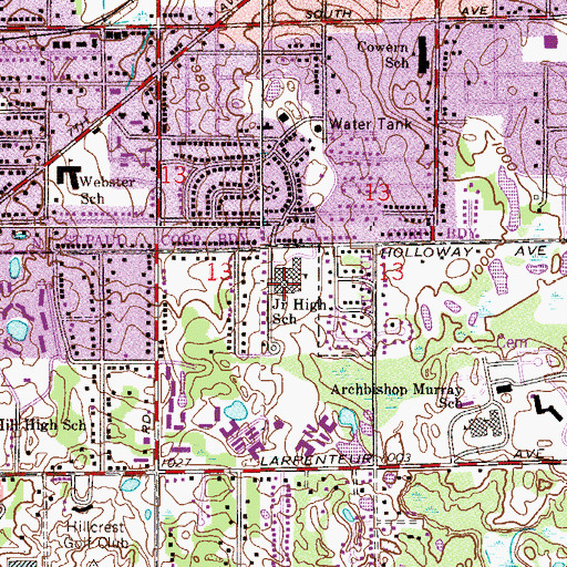 Topographic Map of Maplewood Middle School, MN