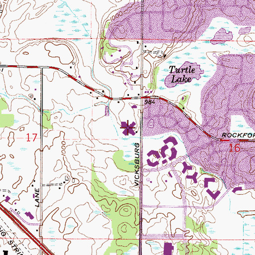 Topographic Map of Plymouth Creek Elementary School, MN