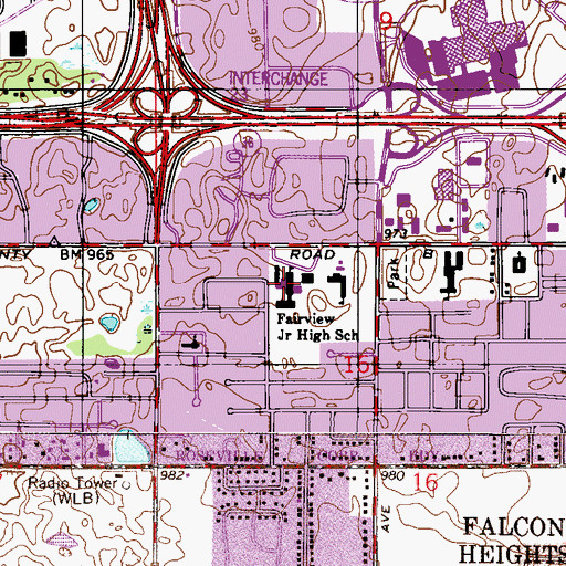 Topographic Map of Fairview Alternative High School, MN
