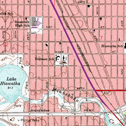Topographic Map of Saint Helena Catholic School, MN