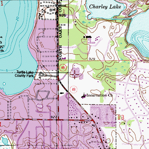 Topographic Map of Chippewa Middle School, MN