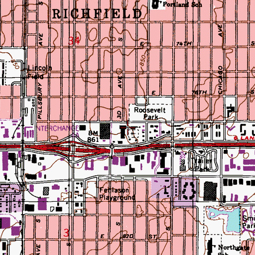 Topographic Map of Partnership Academy Charter School, MN