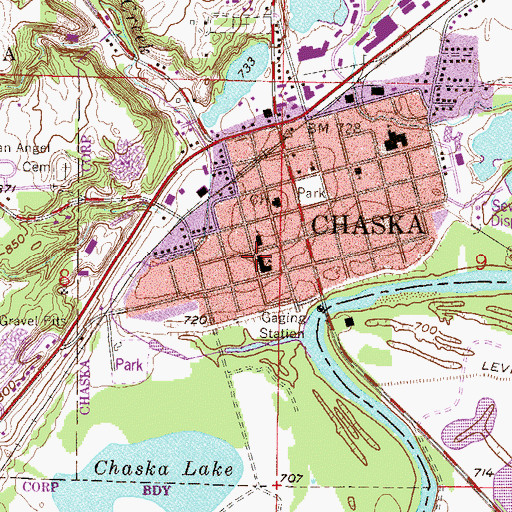 Topographic Map of Guardian Angels Catholic School, MN