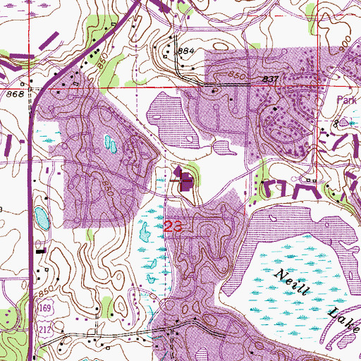 Topographic Map of Eden Lake Elementary School, MN