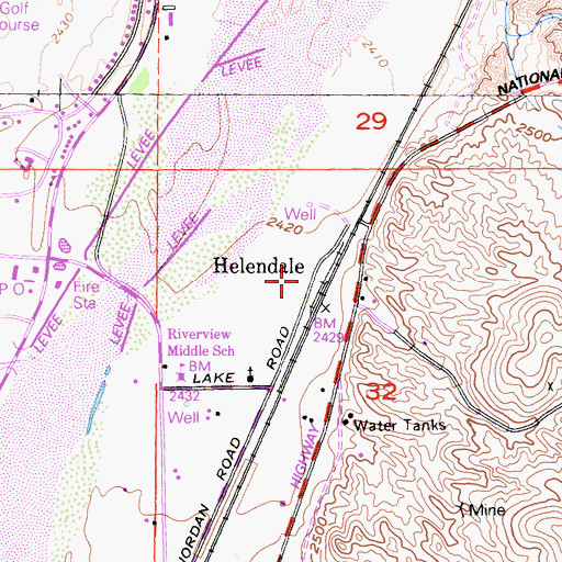 Topographic Map of Helendale, CA