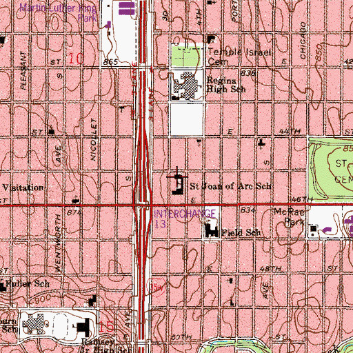 Topographic Map of Kings Christian Academy, MN