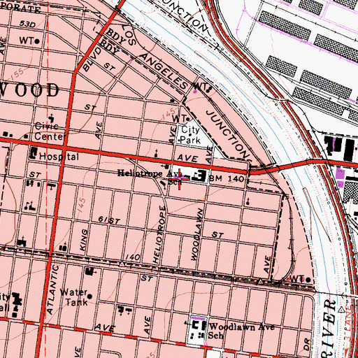 Topographic Map of Heliotrope Elementary School, CA