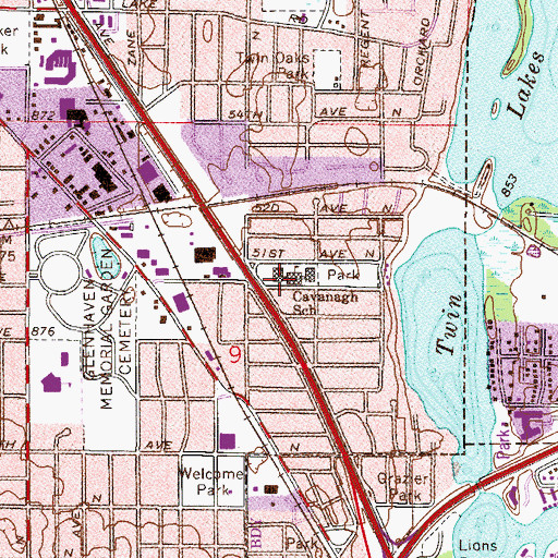 Topographic Map of Highview Alternative Program, MN