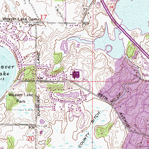 Topographic Map of Weaver Lake Elementary School, MN