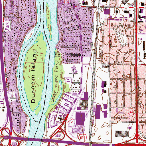 Topographic Map of R L Stevenson Elementary School, MN